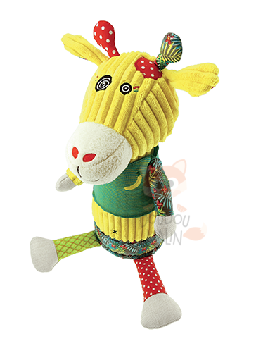 Les déglingos peluche girafe operchos original jaune vert rouge banane 